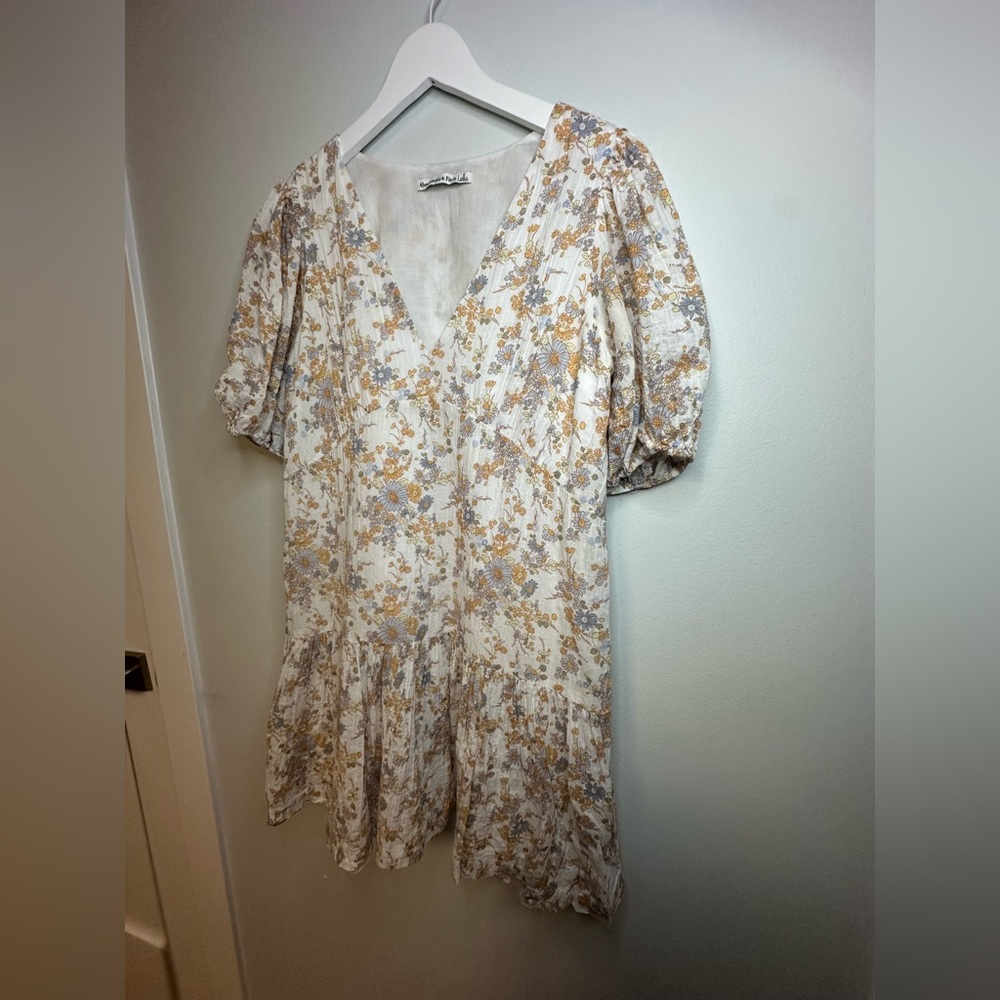 Abercrombie & Fitch Y2K Boho Cottage Core Floral  Coastal Mini Dress  Sz Small - Picture 10 of 13